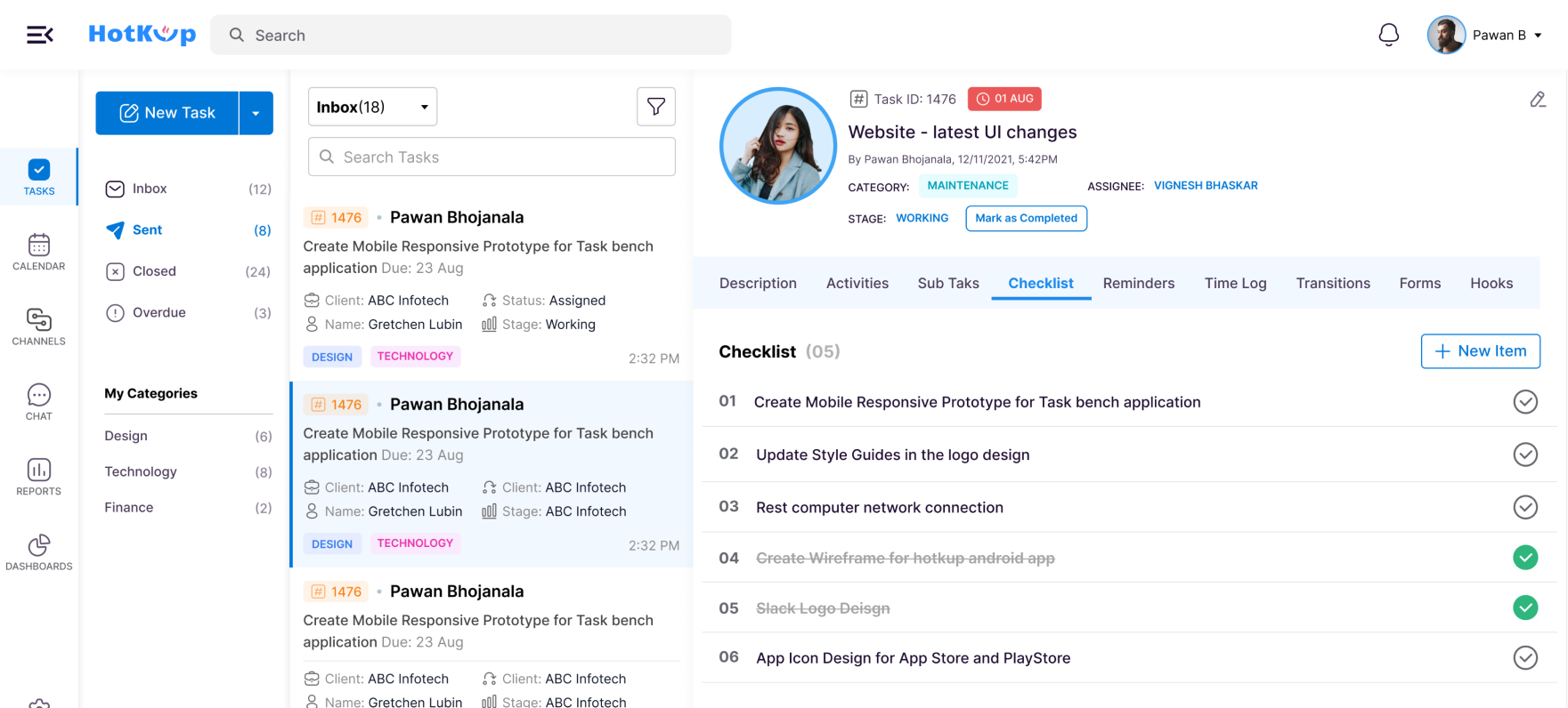 HotKup dashboard